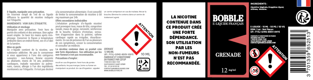 Bobble 10ml - Grenade 