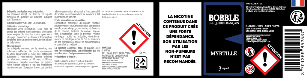 Bobble 10ml - Myrtille