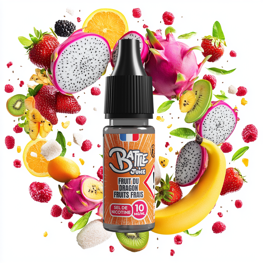 [BJUICE-DF1010] Battle Juice 10ml SDN - Fruit du Dragon Fruits Frais (Boite de 6) (10 mg/mL de nicotine (sels))