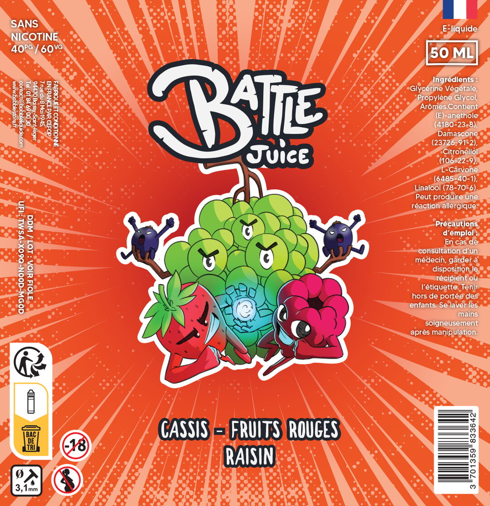 Battle Juice 50ml - Cassis Fruits Rouges Raisin