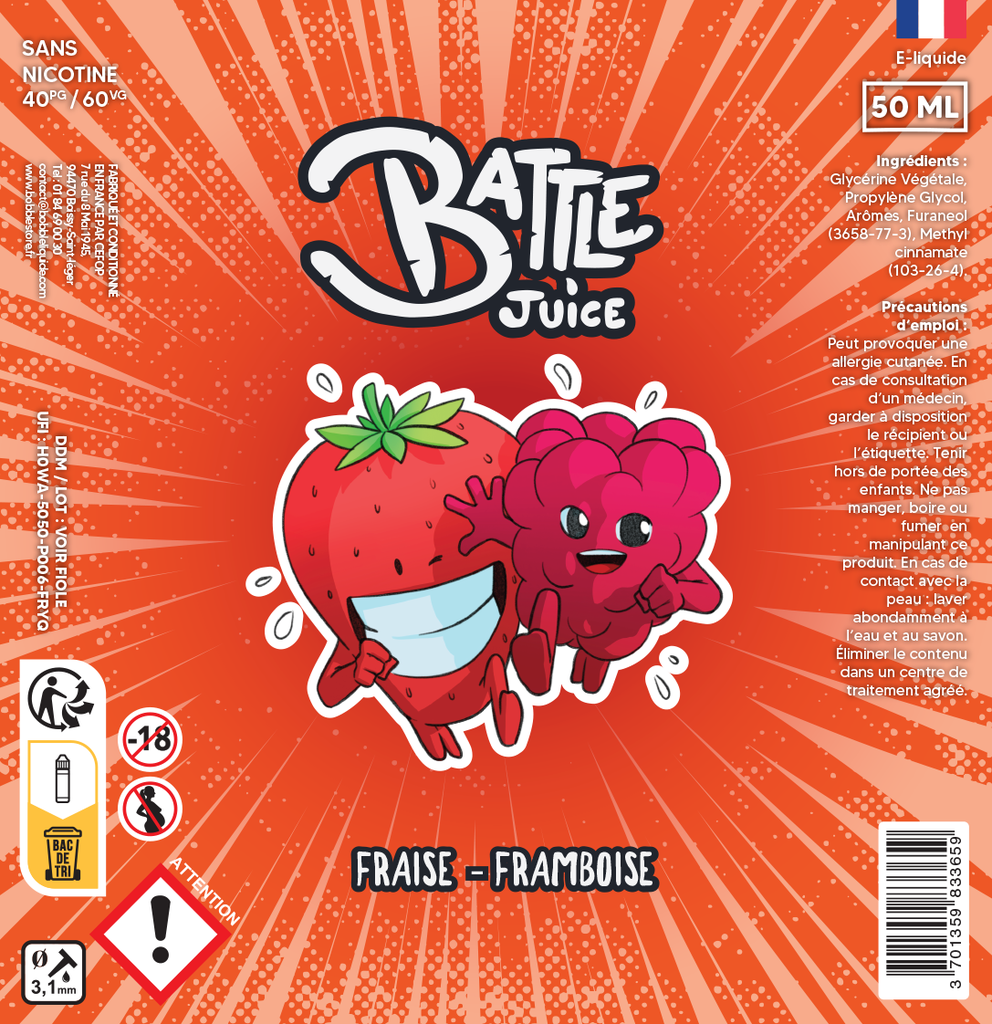 Battle Juice 50ml - Fraise Framboise