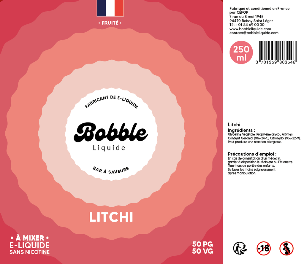 Bobble Bar 250ml Litchi