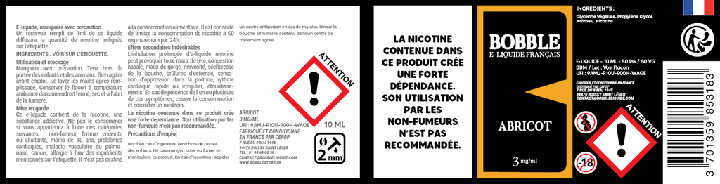 Bobble 10ml - Abricot