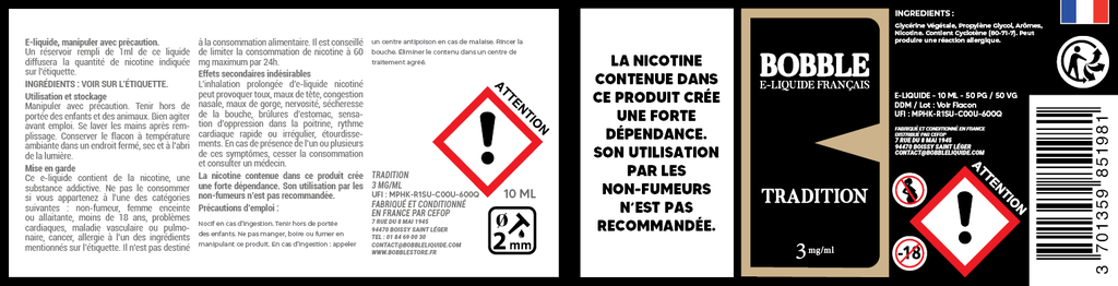 Bobble 10ml - Tradition