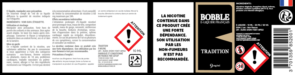 Bobble 10ml - Tradition