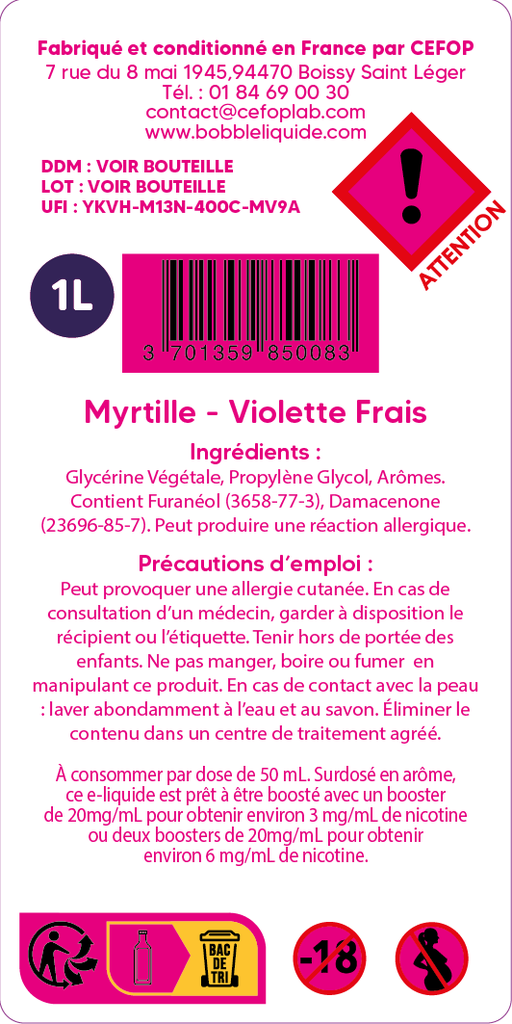 Lab Hexagone - Myrtille Violette Frais 1L