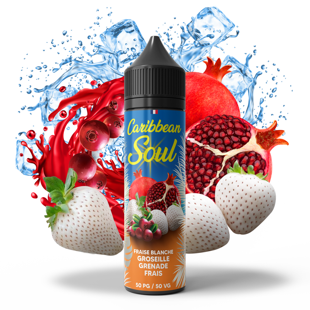 Caribbean Soul 50ml - Fraise Blanche Groseille Grenadine Frais