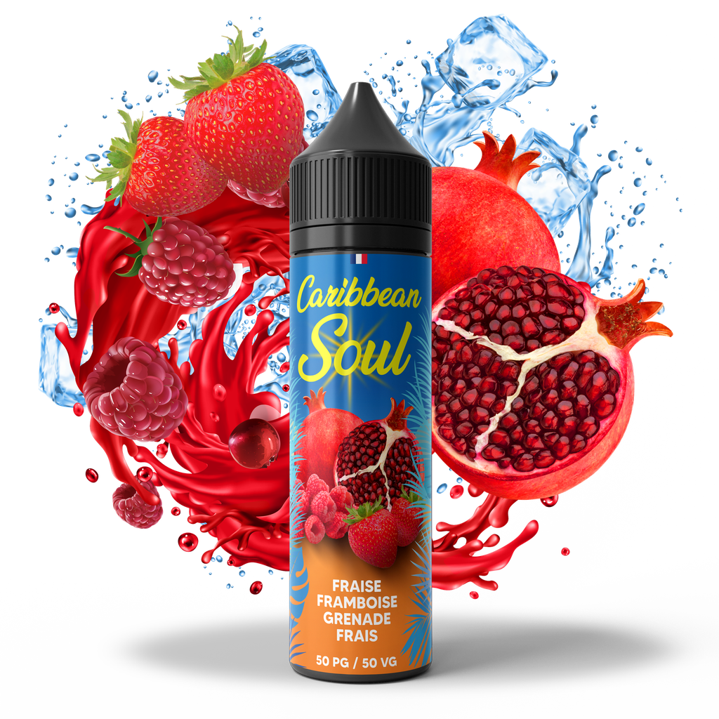 Caribbean Soul 50ml - Fraise Framboise Grenade Frais