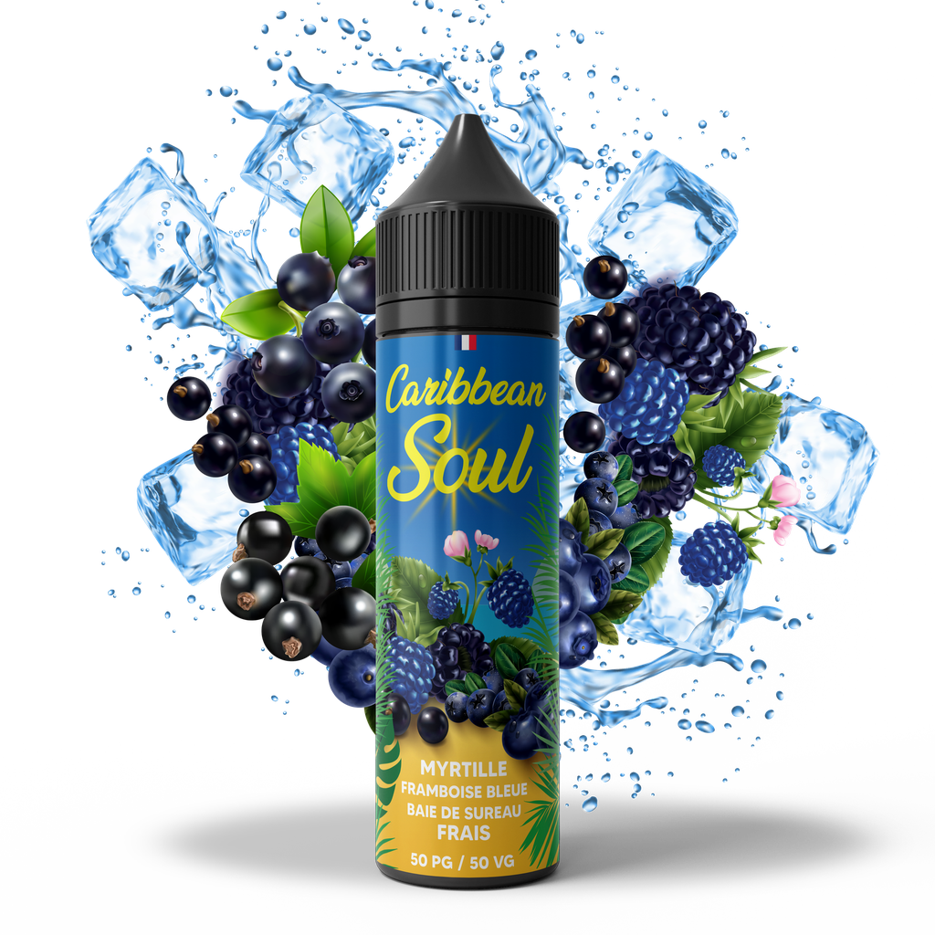 Caribbean Soul 50ml - Framboise Bleue Myrtille Baies de Sureau Frais