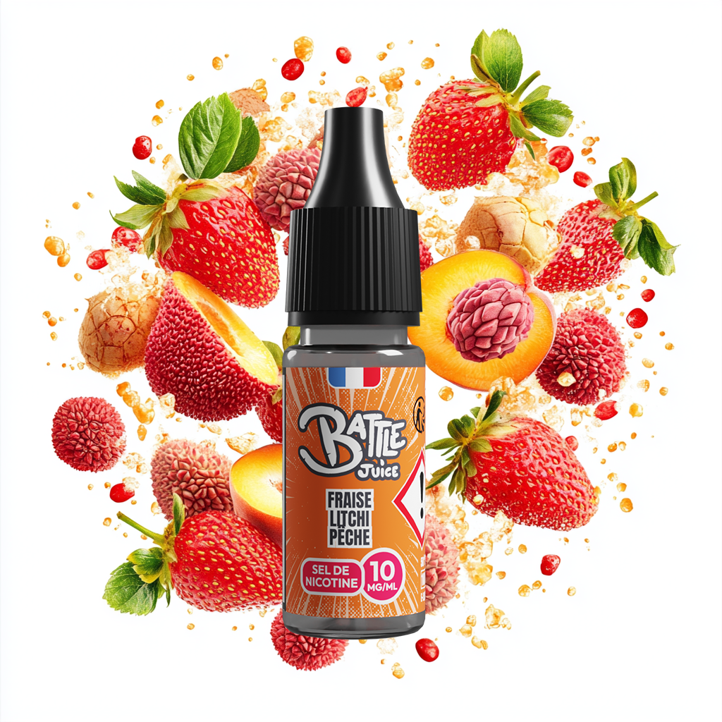 Battle Juice 10ml SDN - Fraise Litchi Pêche (Boite de 6)