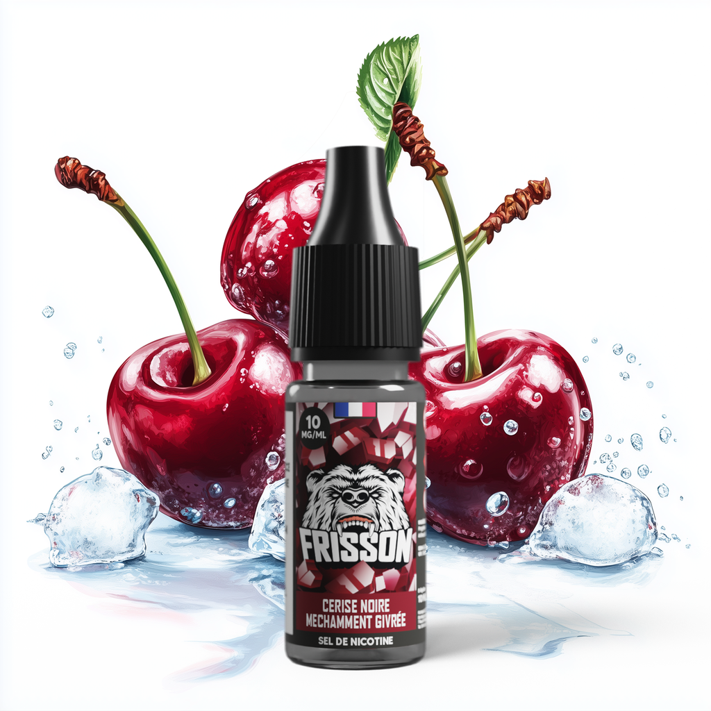 Frisson 10ml SDN (Boite de 6) - Cerise Noire Méchamment Givrée  (10 mg/mL de nicotine (sels))