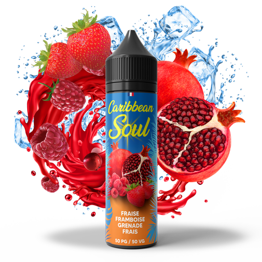 [SOUL-FF50] Caribbean Soul 50ml - Fraise Framboise Grenade Frais